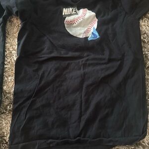 Nike Black Tee with Baseball Design